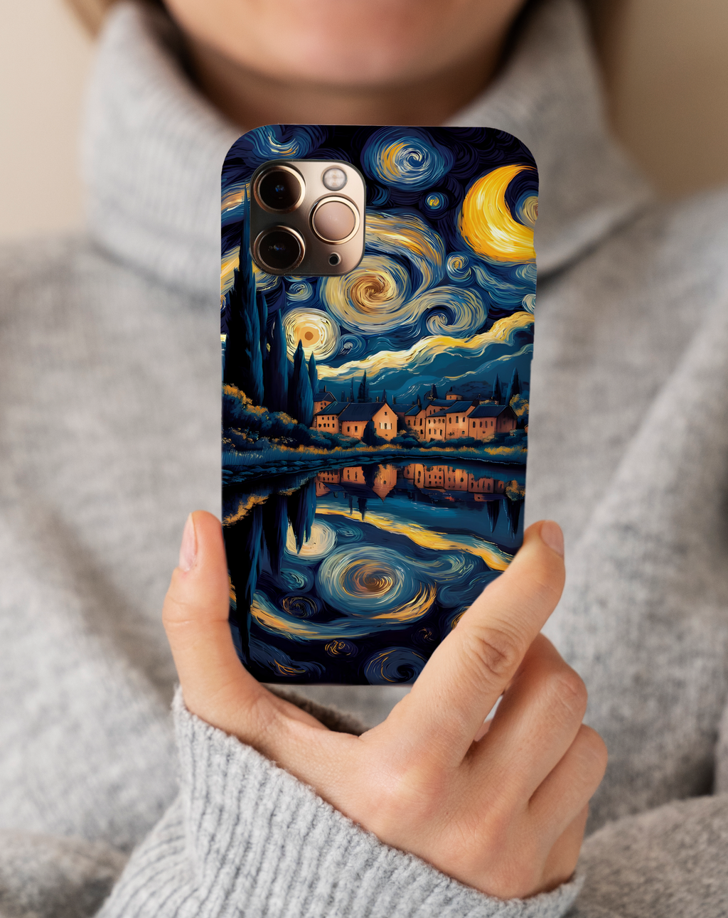 Yıldızlı Köy Yansımalı Premium Telefon Kılıfı