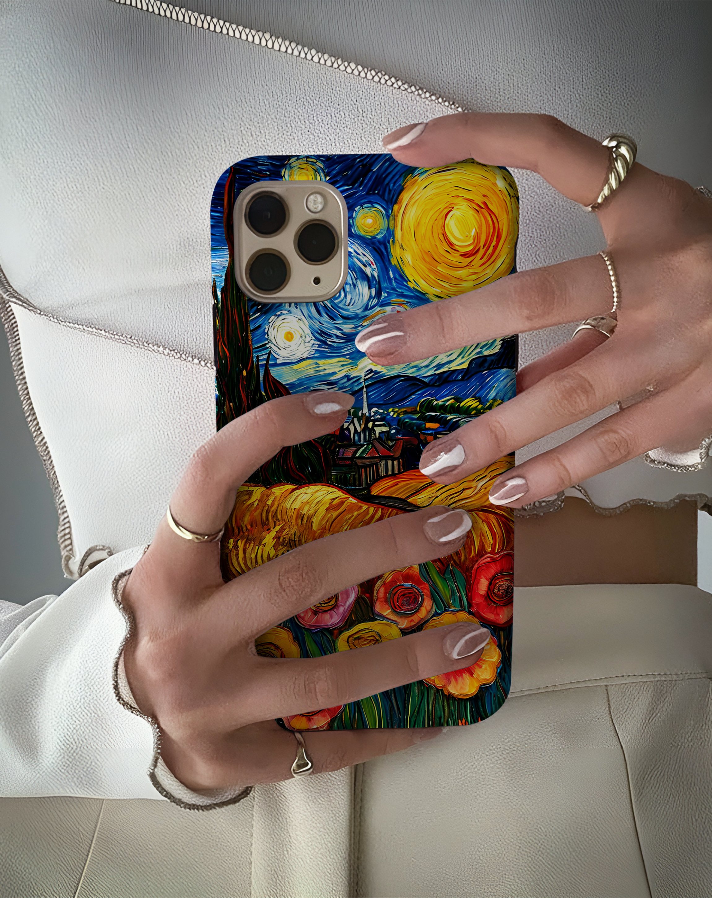 Güneş ve Çiçekler Sanat Premium Telefon Kılıfı