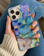 Mavi Çiçek Premium Telefon Kılıfı