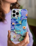 Mavi Çiçek Premium Telefon Kılıfı