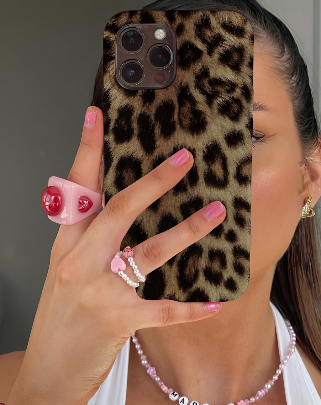 Leopar Desenli Premium Telefon Kılıfı