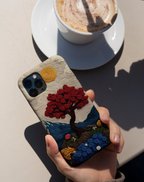 Quilling Art Kırmızı Ağaç Doğa Manzara Telefon Kılıfı