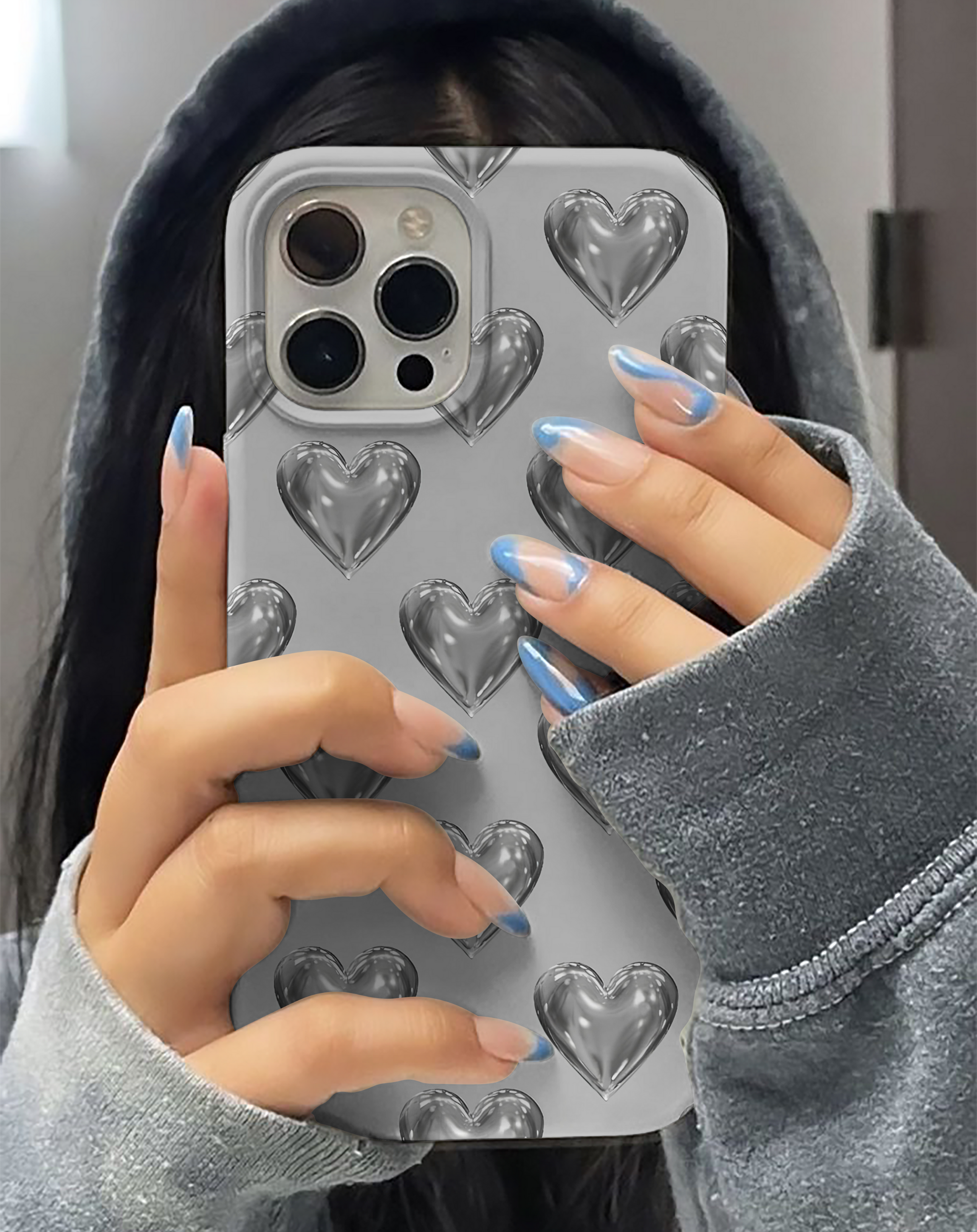 Kalp Desenli Premium Telefon Kılıfı