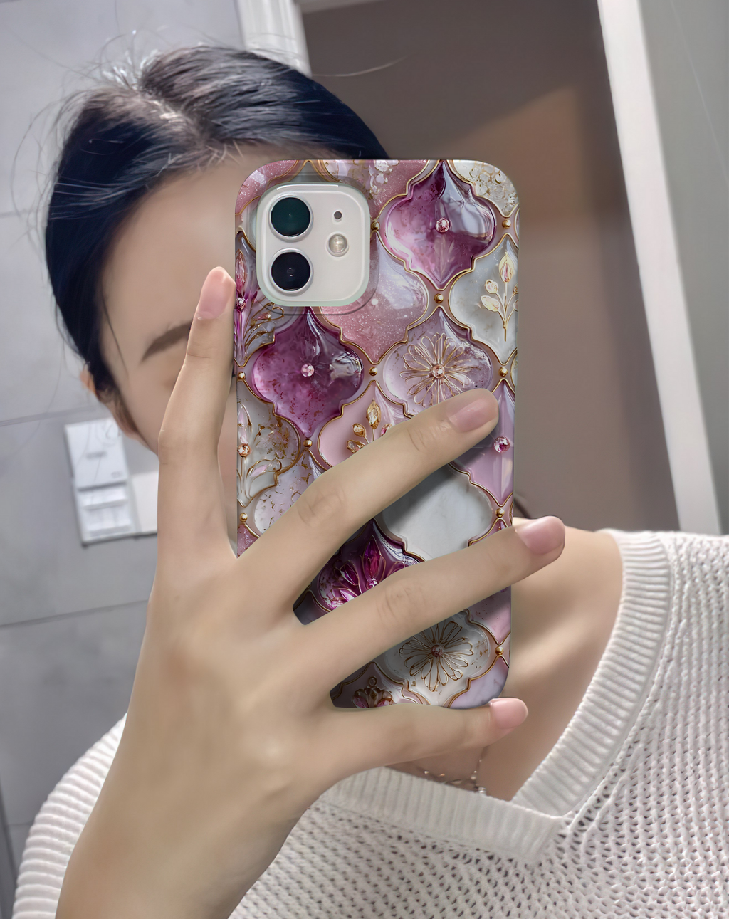 Lüks Mozaik Desen Premium Telefon Kılıfı