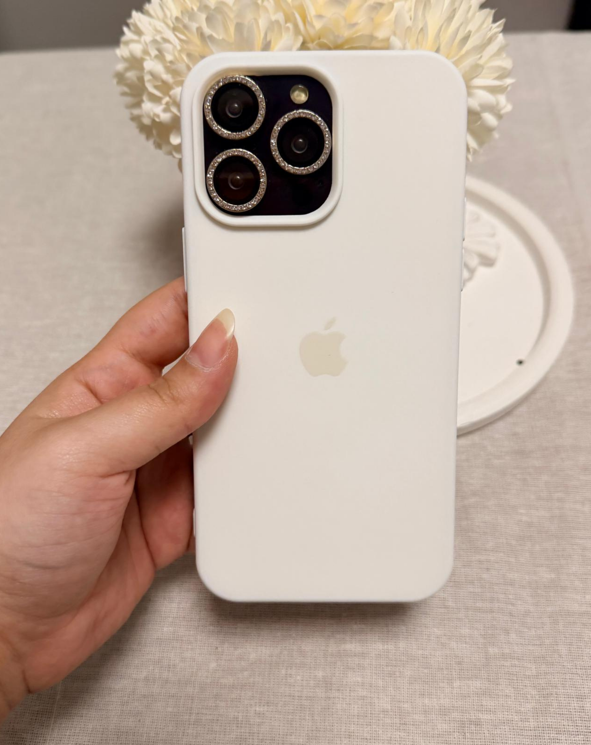 Apple Logo Beyaz Premium Telefon Kılıfı