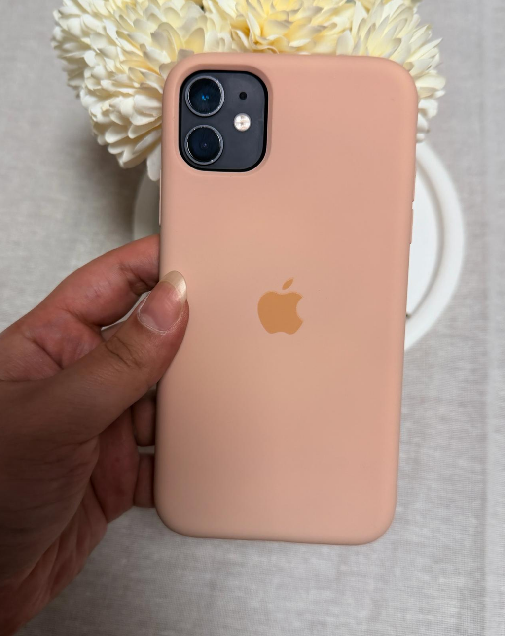 Apple Logo Toz Pembe Premium Telefon Kılıfı