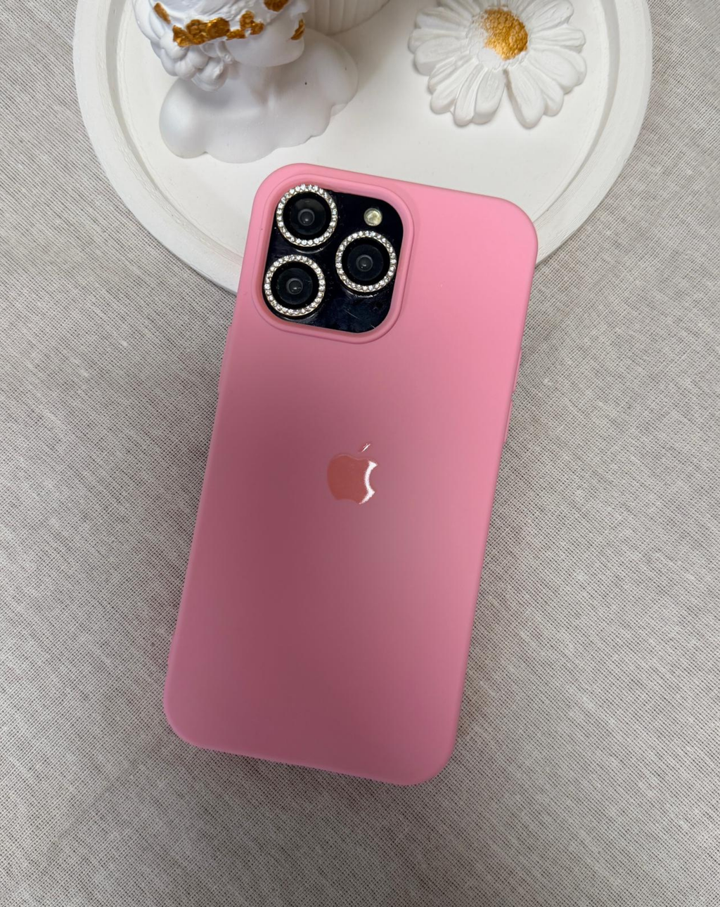 Apple Logo Pembe Premium Telefon Kılıfı