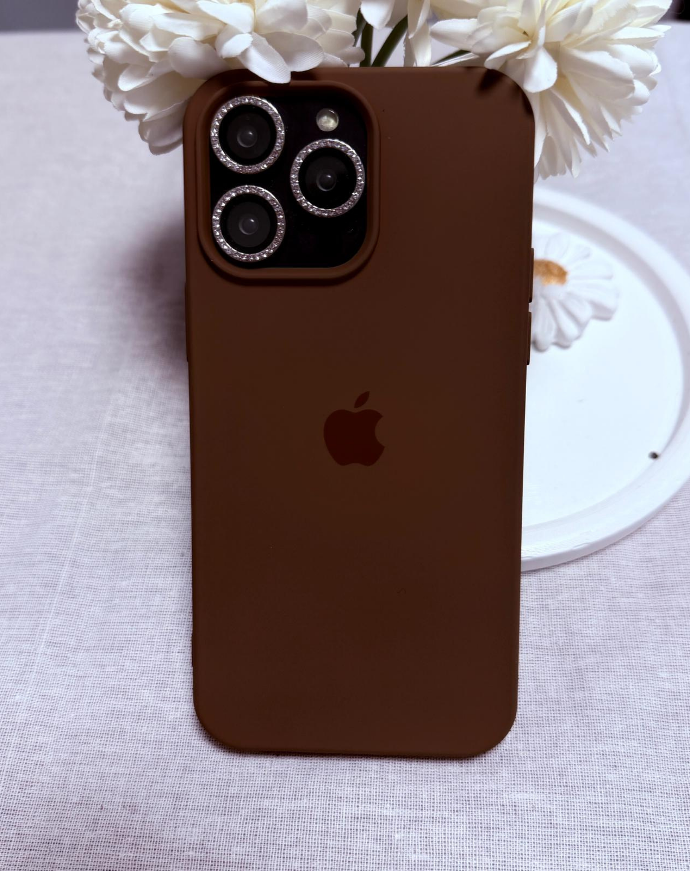 Apple Logo Kahverengi Premium Telefon Kılıfı