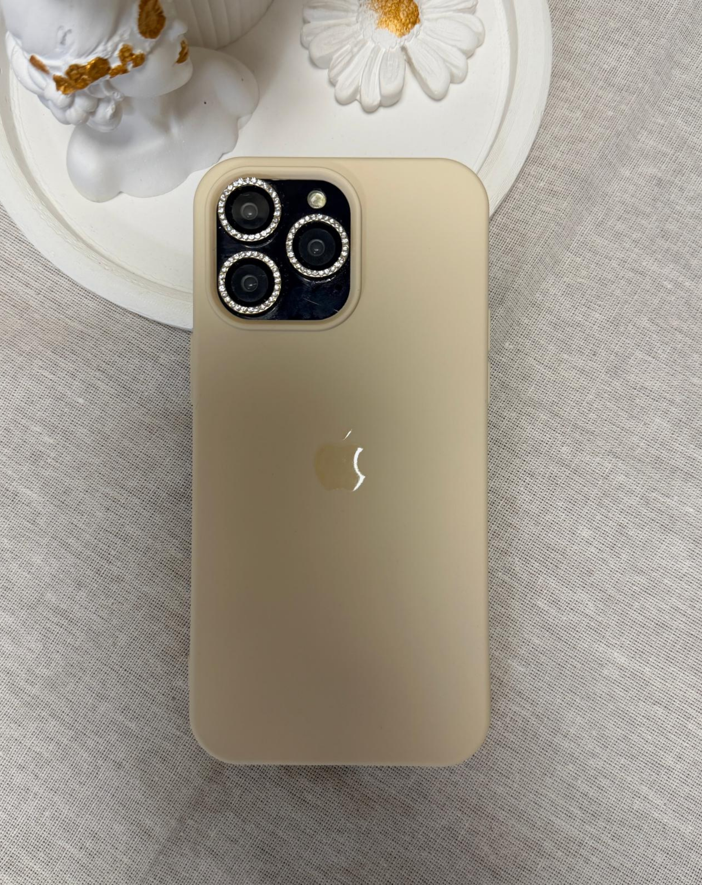 Apple Logo Krem Premium Telefon Kılıfı