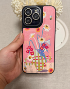 Floral Art Deri Telefon Kılıfı