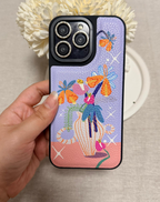 Pastel Vase Art Deri Telefon Kılıfı