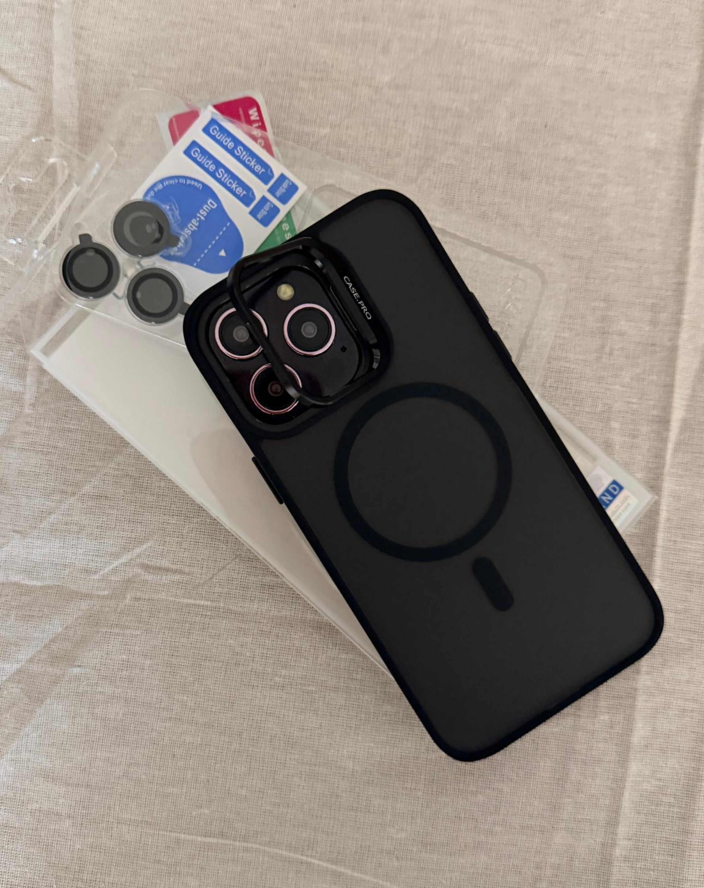 Standlı Kamera Lens Hediyeli MagSafe Telefon Kılıfı