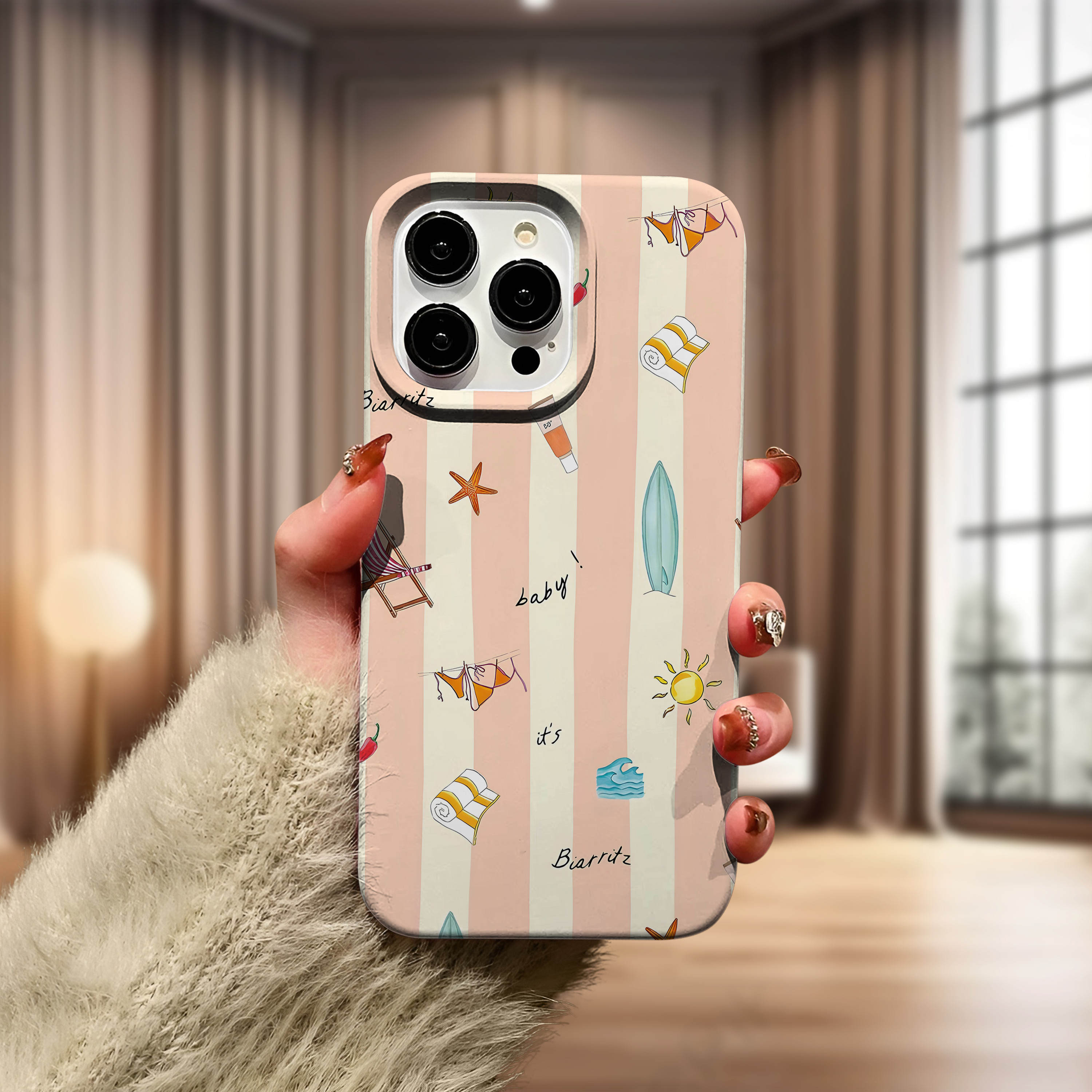 Biarritz Plaj Temalı Premium Telefon Kılıfı