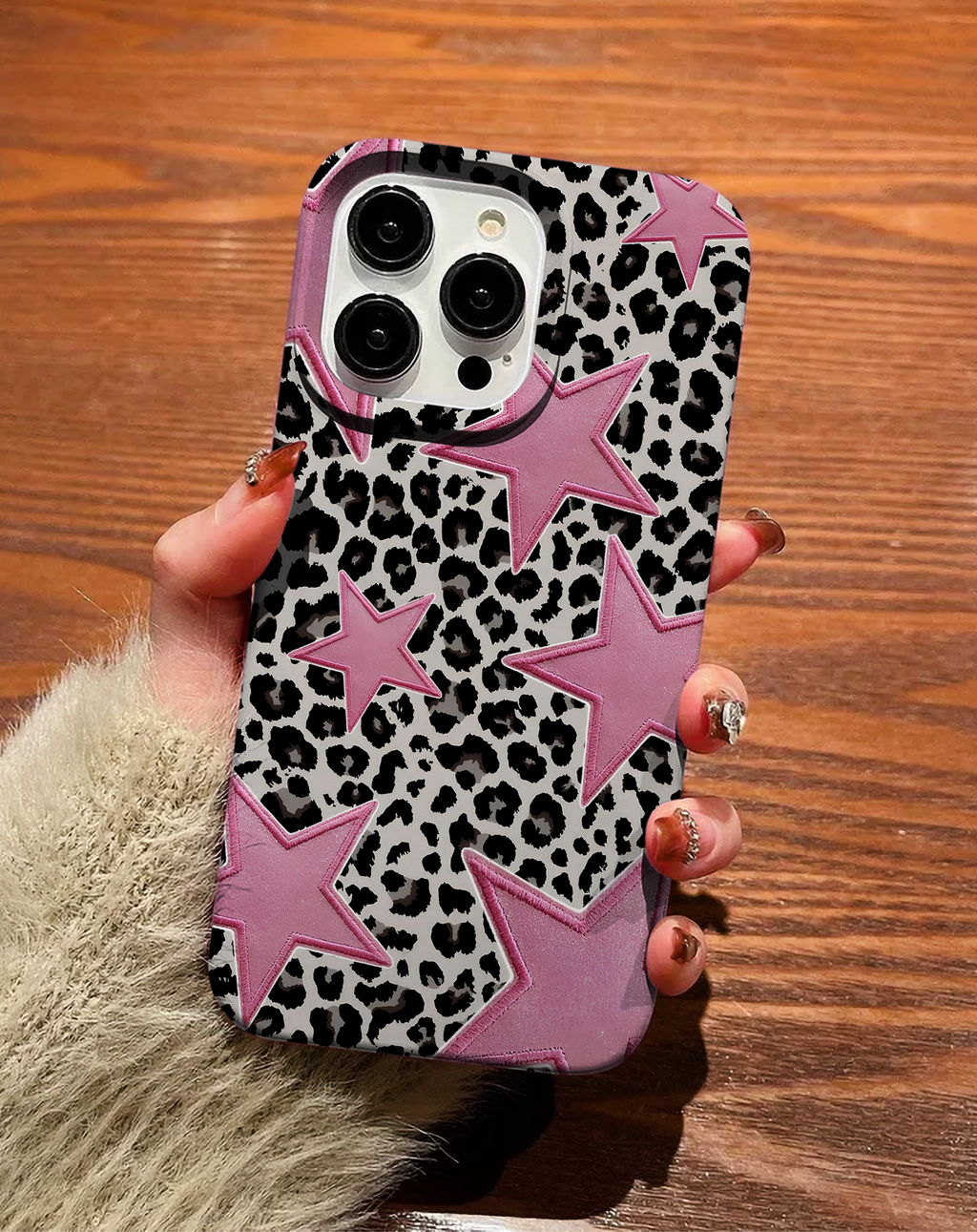 Pink Stars Leopard Premium Telefon Kılıfı