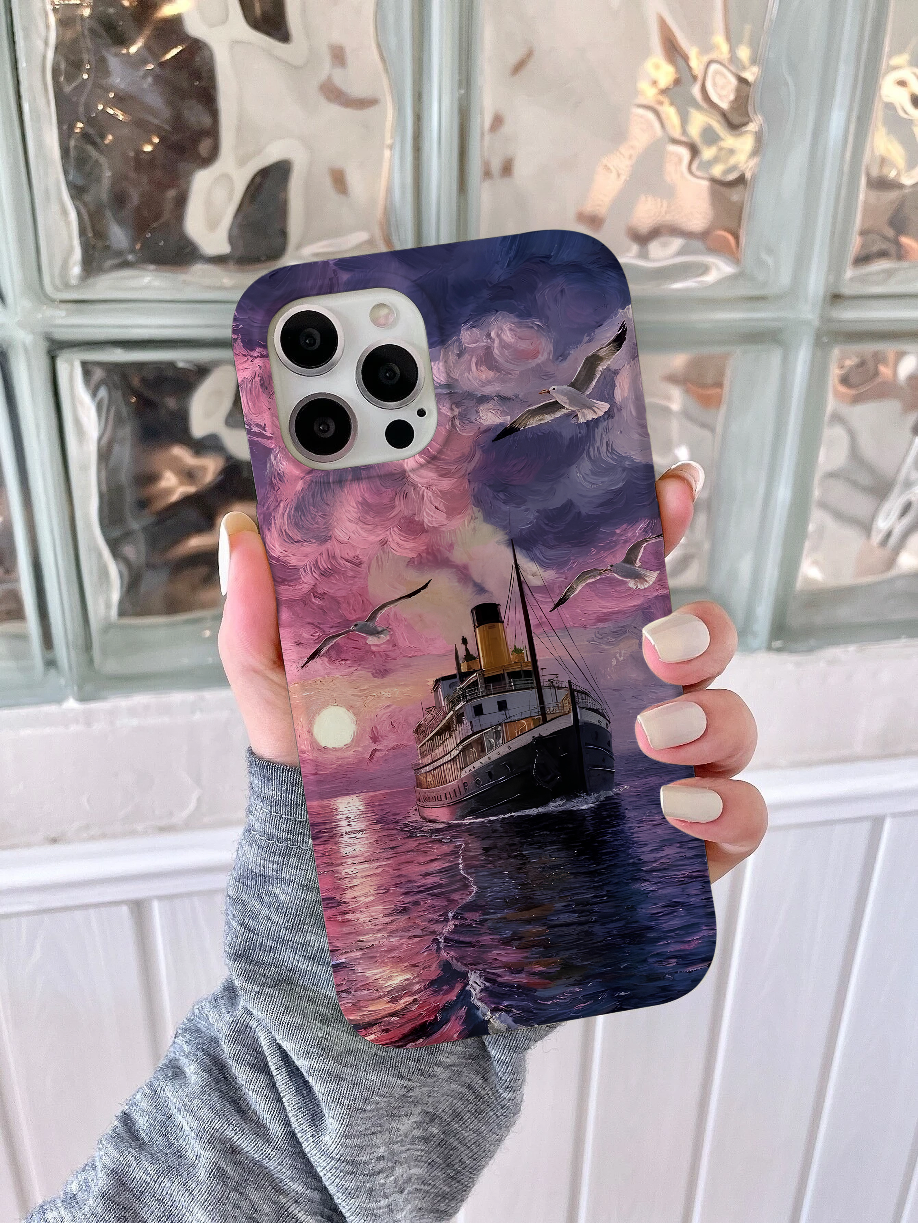 Gemi ve Deniz Manzaralı Premium Telefon Kılıfı