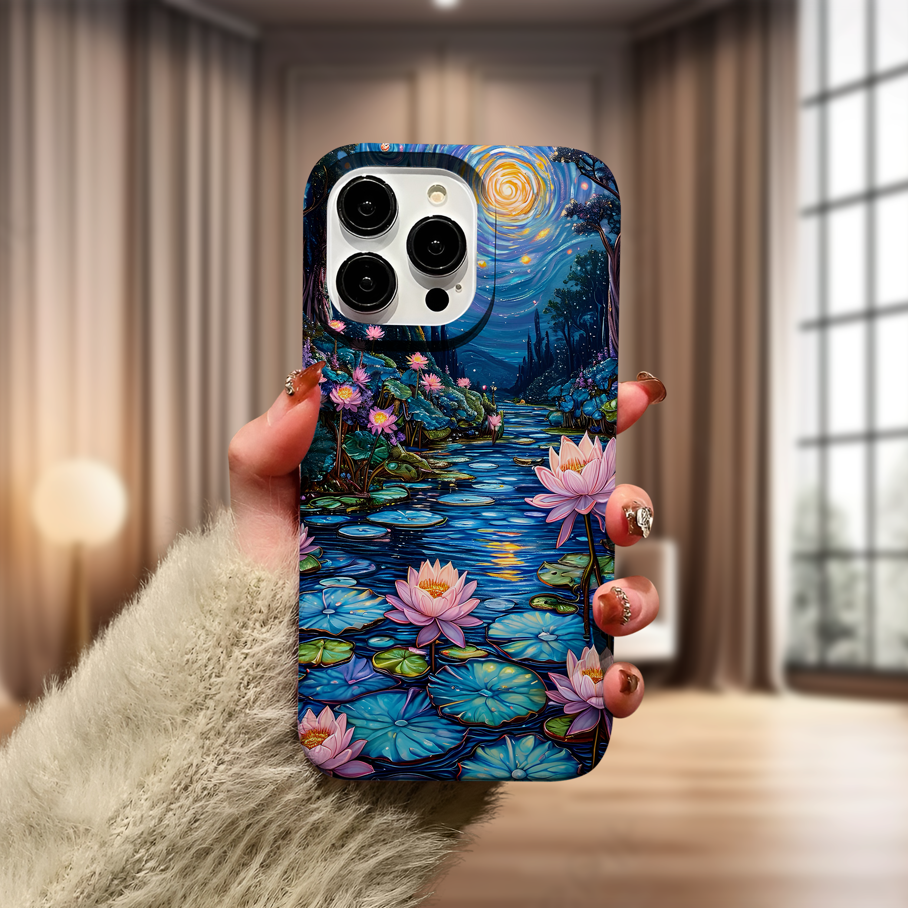 Nilüfer Çiçekli Premium Telefon Kılıfı