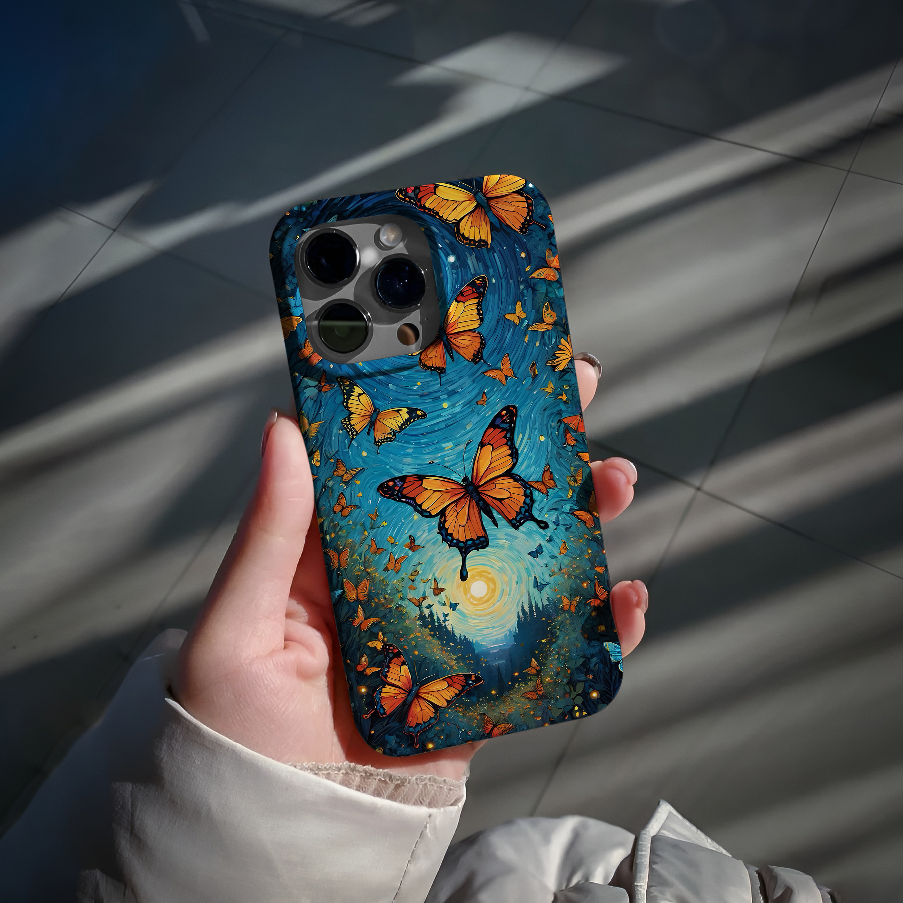 Kelebek Desenli Premium Telefon Kılıfı
