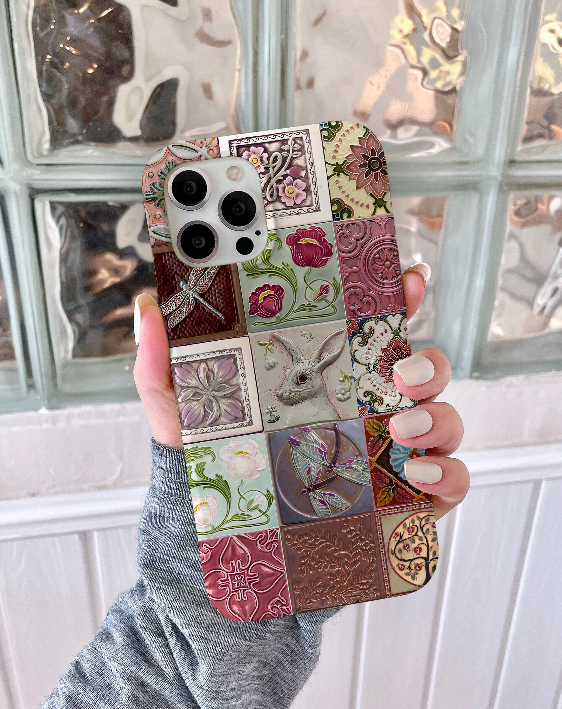 Vintage Floral Patchwork Premium Telefon Kılıfı