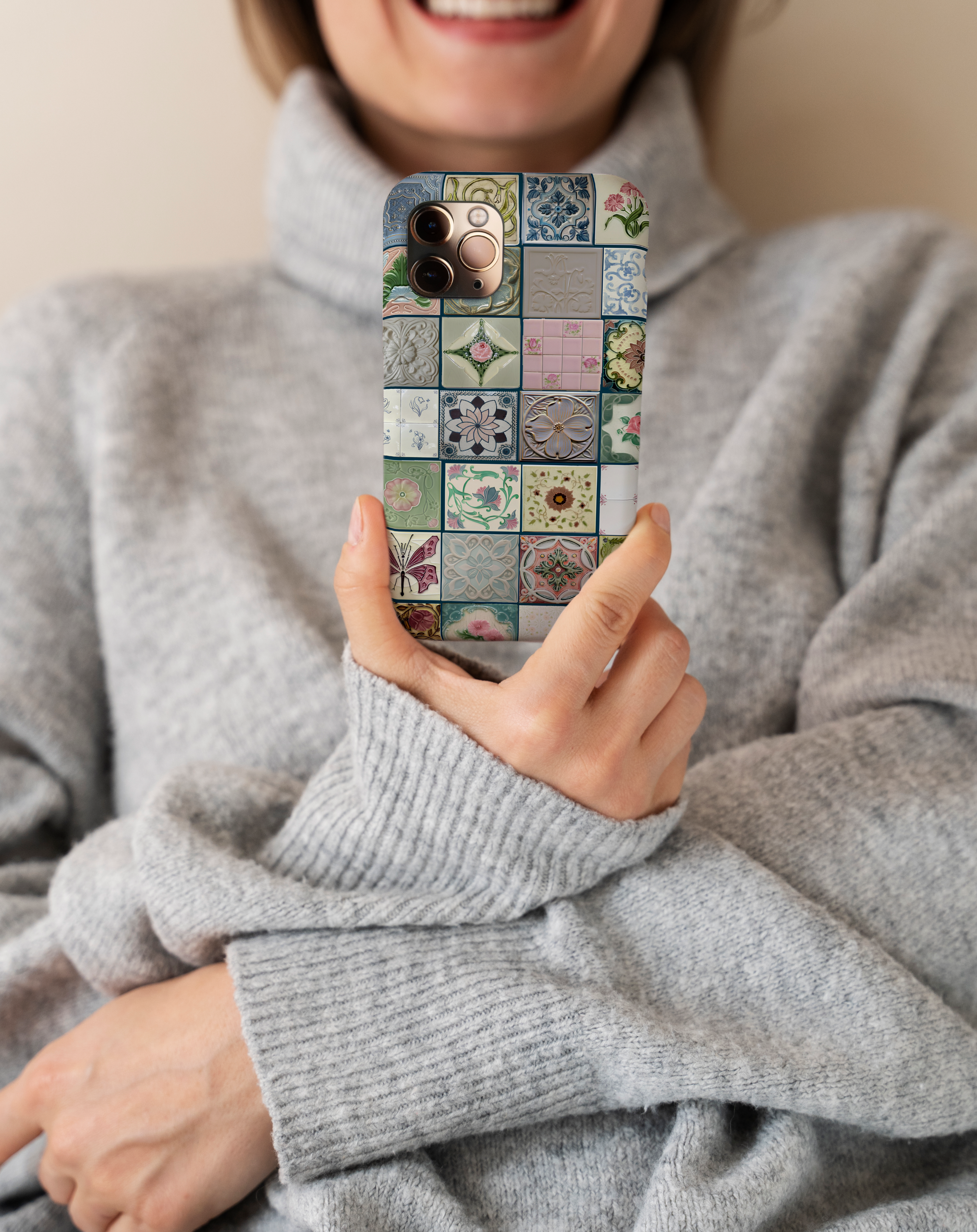 Pastel Ceramic Pattern Premium Telefon Kılıfı