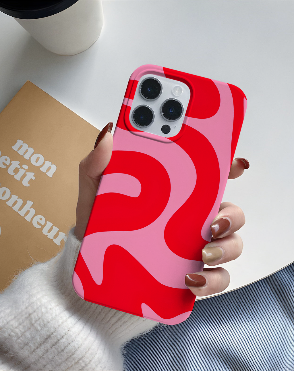 Pink & Red Abstract Premium Telefon Kılıfı