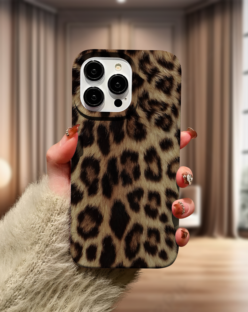 Leopar Desenli Premium Telefon Kılıfı