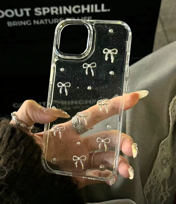 Glitter 3D kurdele Şeffaf (Sararmaz) Premium Telefon Kılıfı